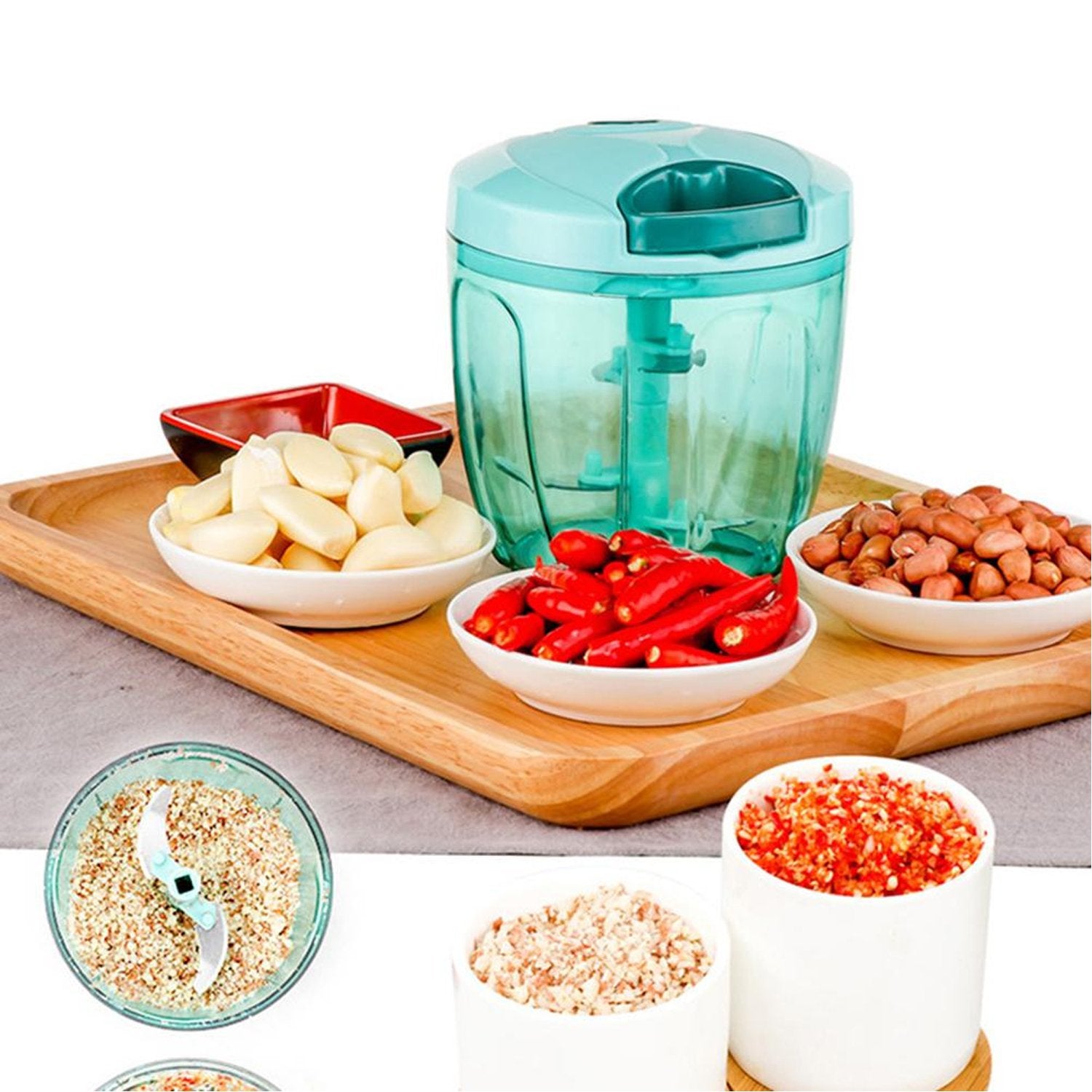 0065A Manual Stainless Steel Compact Extra Sharp Vegetable Chopper with 5 Blades (750 ml) 0065A Manual Stainless Steel Compact Extra Sharp Vegetable Chopper with 5 Blades (750 ml)